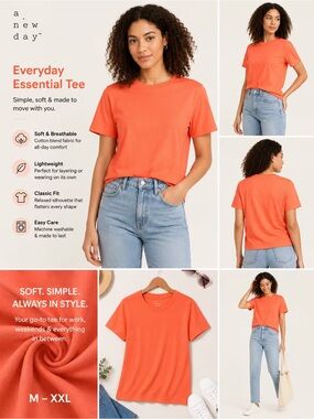 a new day Coral Short Sleeve Crewneck Tee